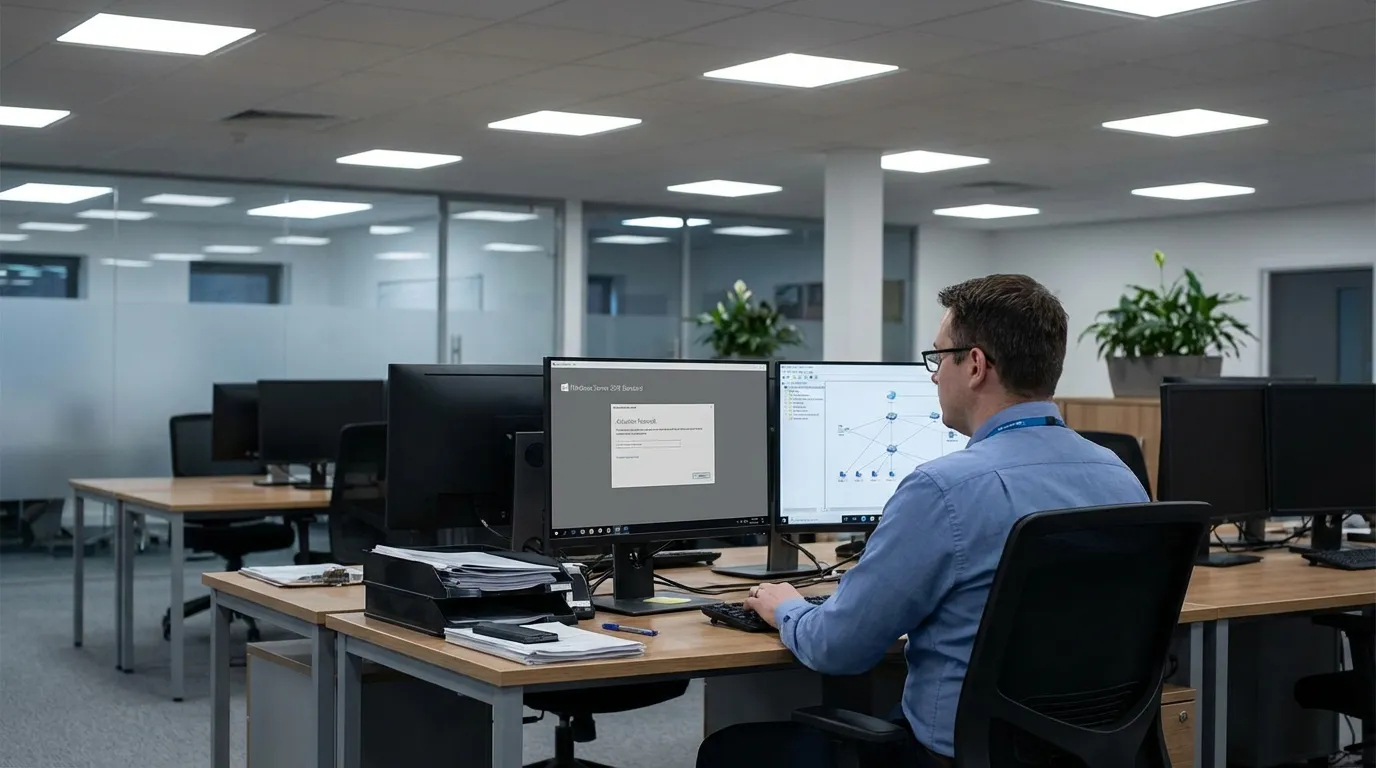 Windows Server Aktivierungsfenster im Büro