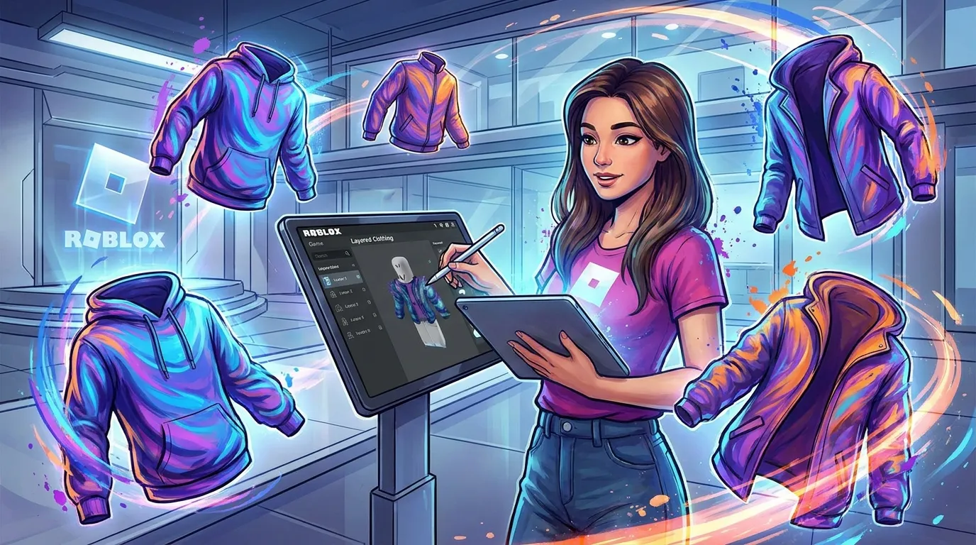 Roblox layered hoodie and jacket design process