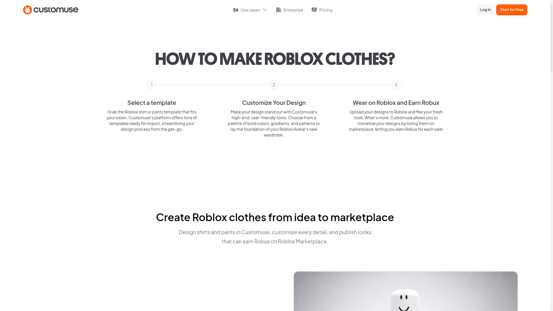 2. Customuse Homepage