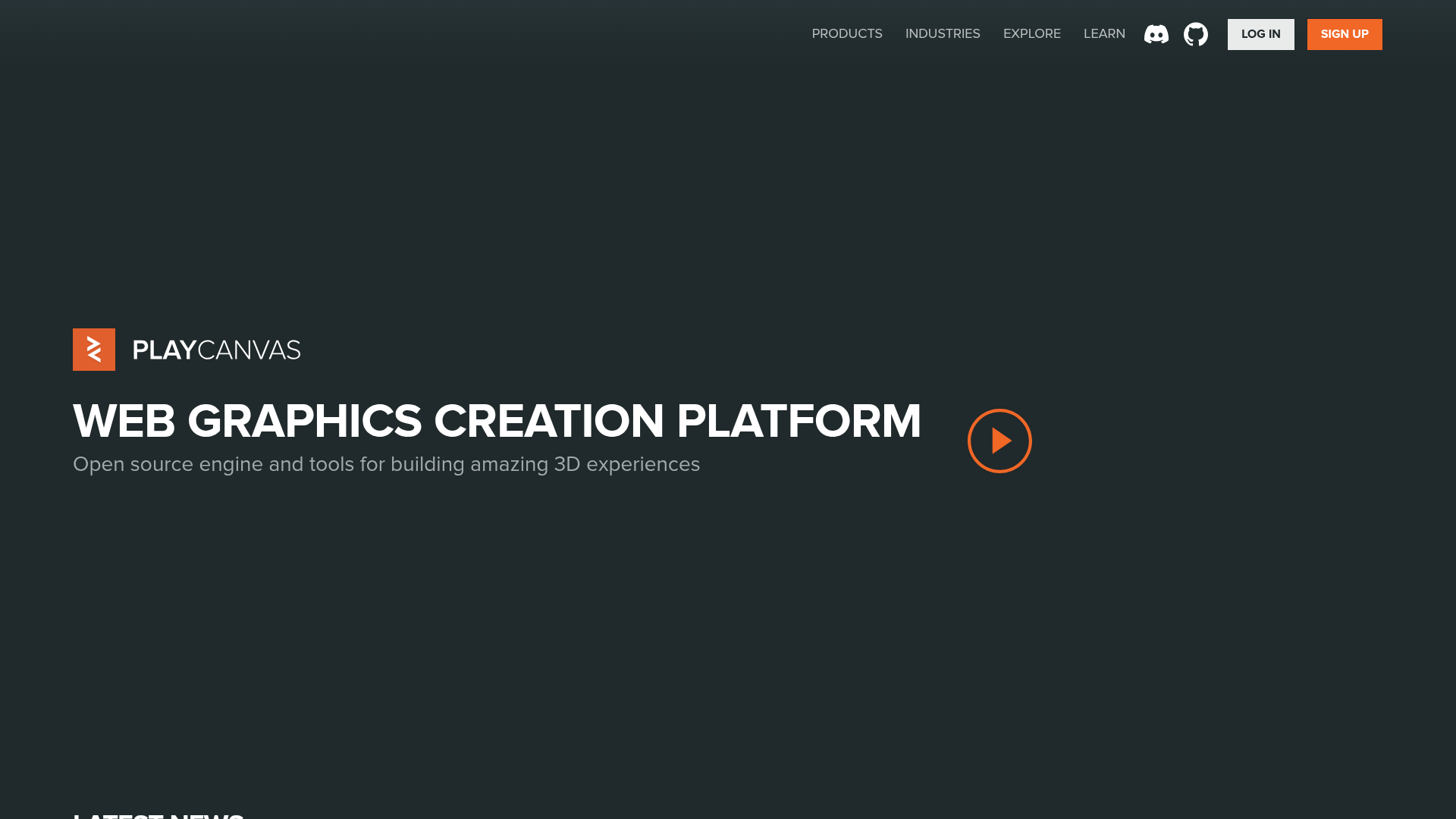 4. PlayCanvas Homepage