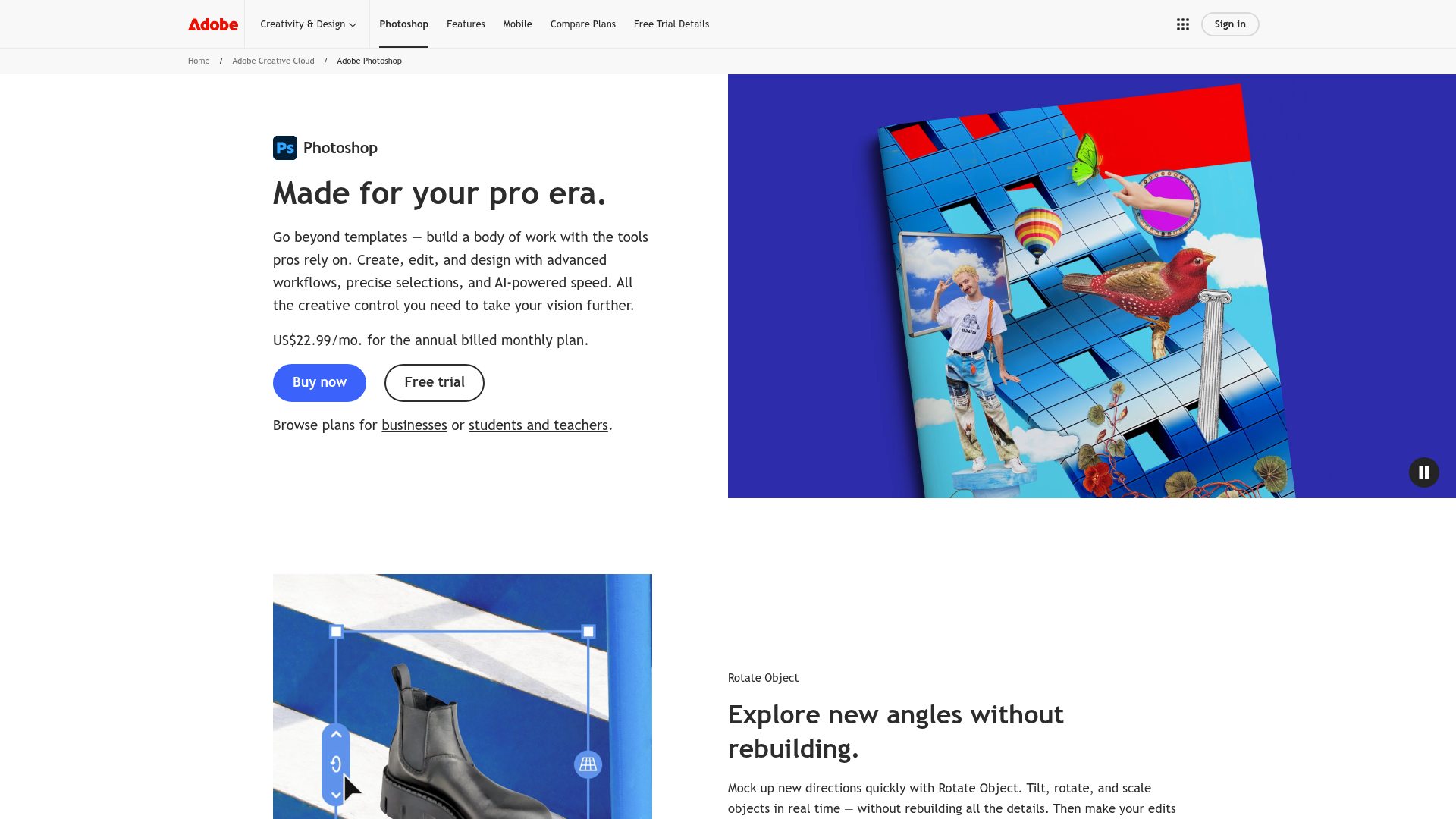 3. Adobe Photoshop Homepage