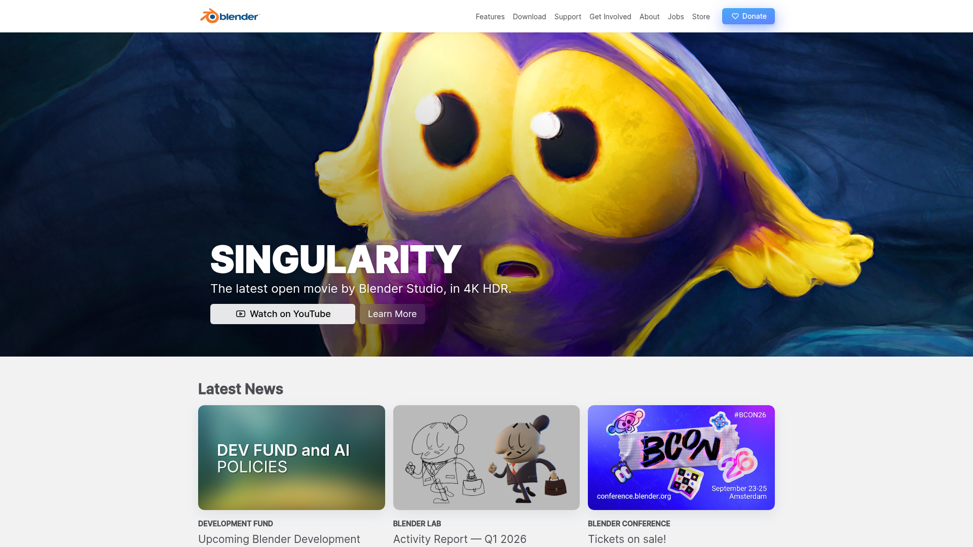 2. Blender Homepage