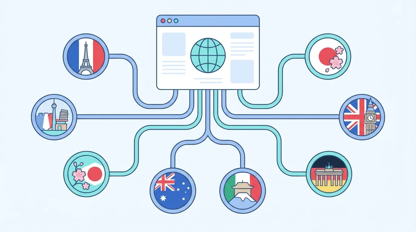 Multilingual website structure visualization