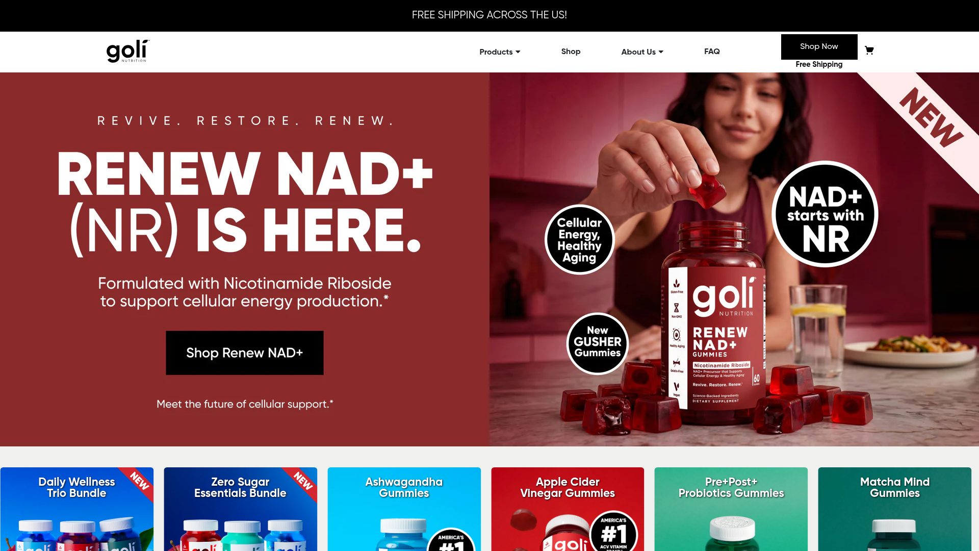 2. Goli Nutrition Homepage