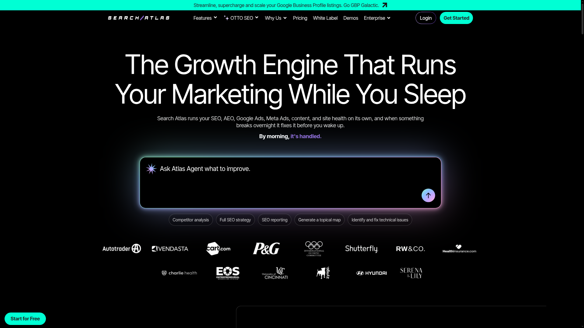 4. Search Atlas Homepage