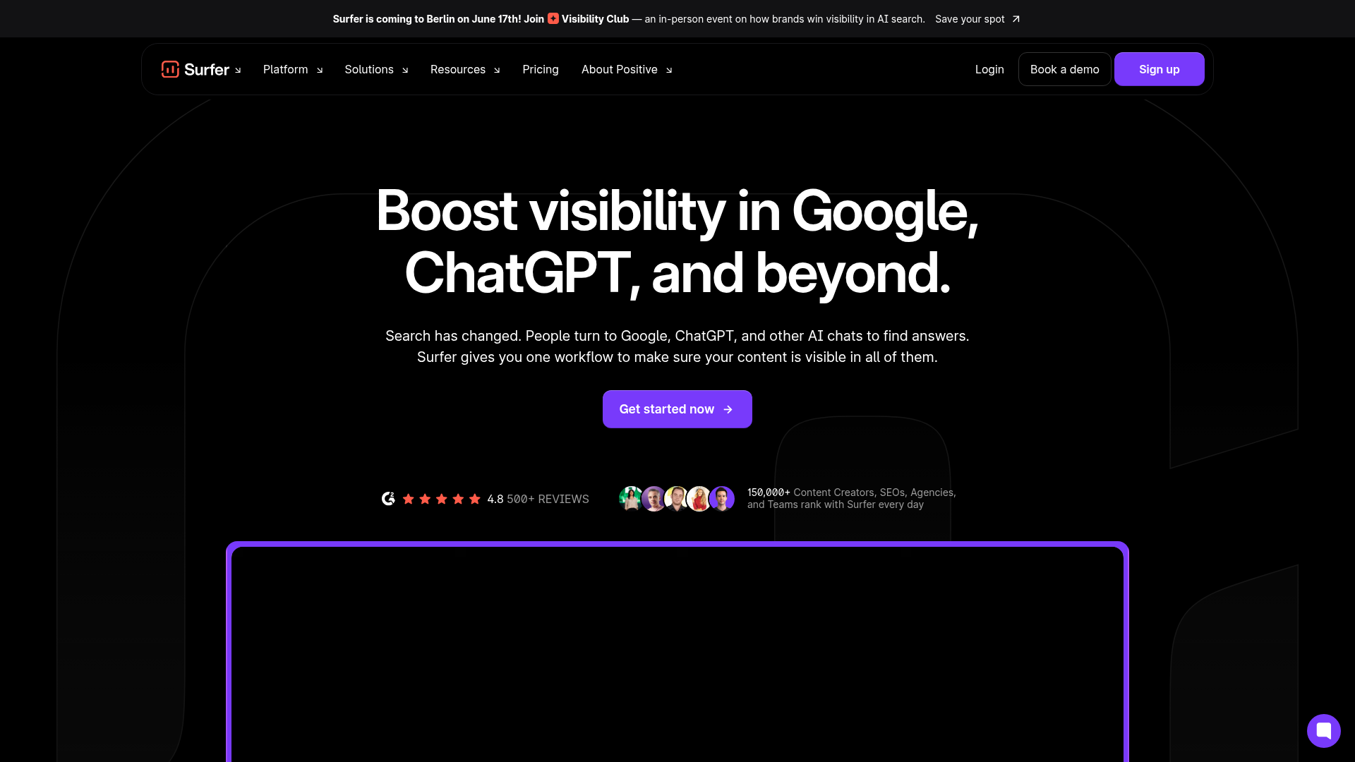 3. Surfer SEO Homepage