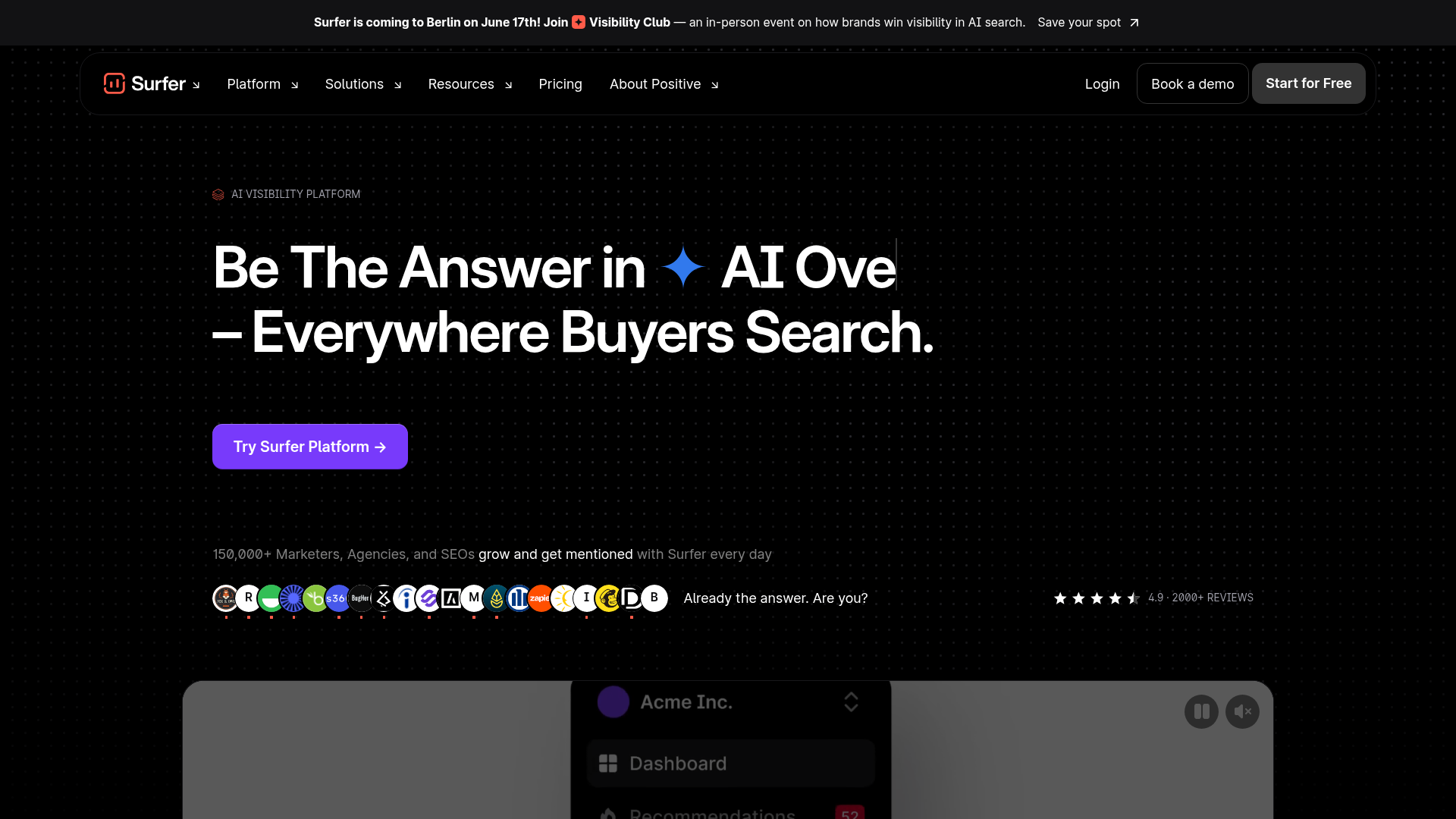 2. Surfer SEO Homepage