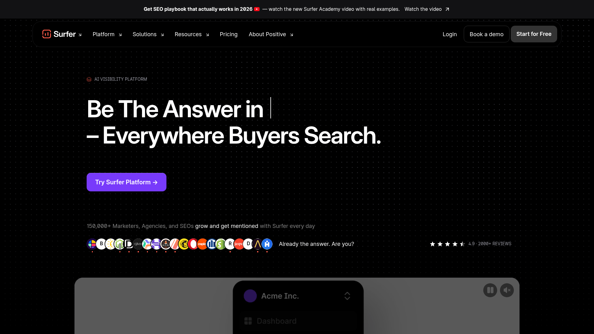 2. Surfer SEO Homepage