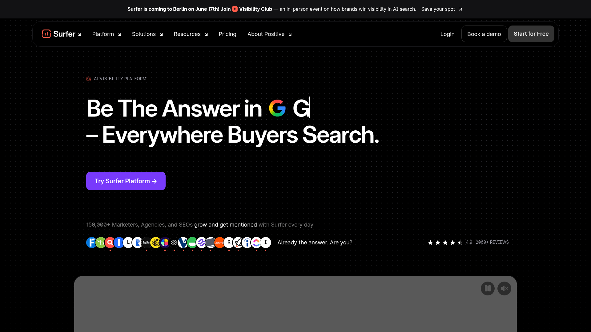 2. Surfer SEO Homepage