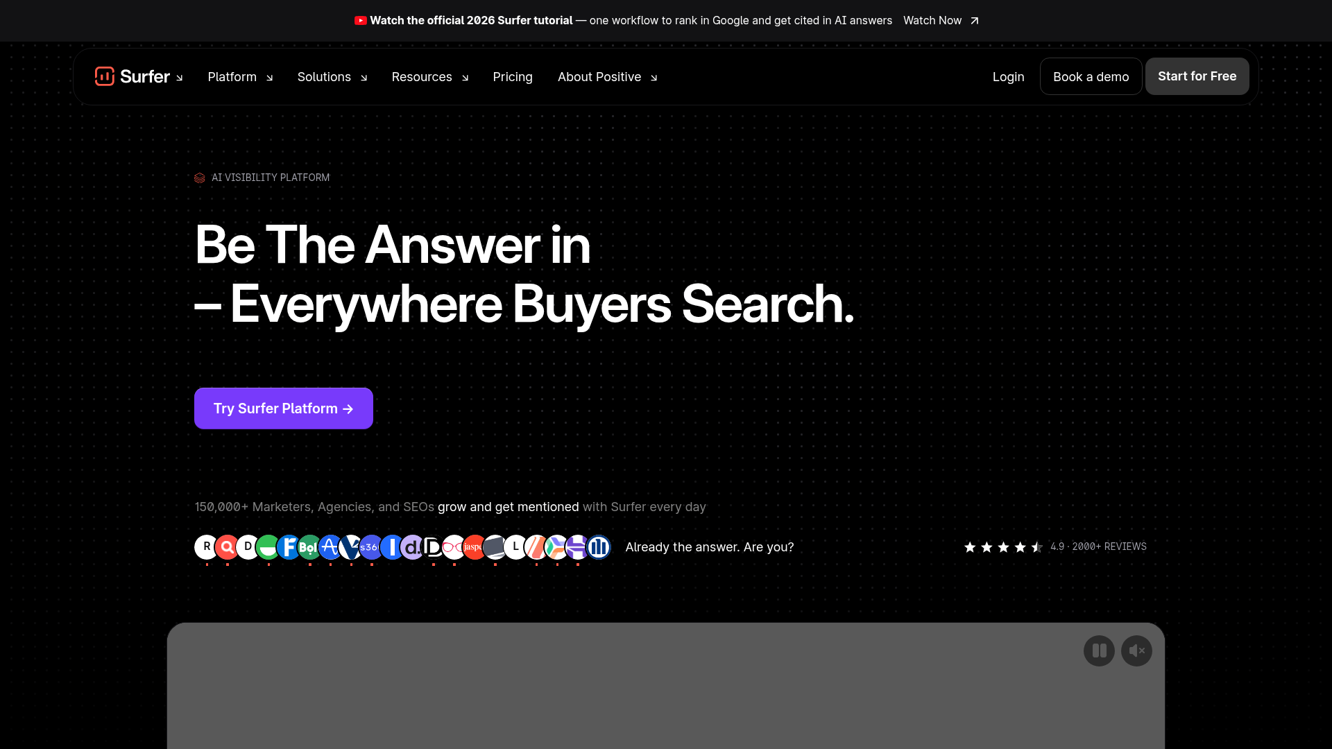 4. Surfer AI Homepage