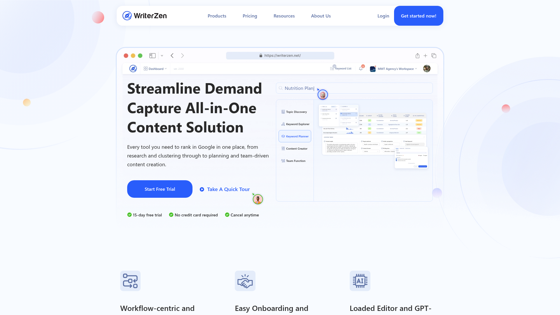 4. WriterZen Homepage