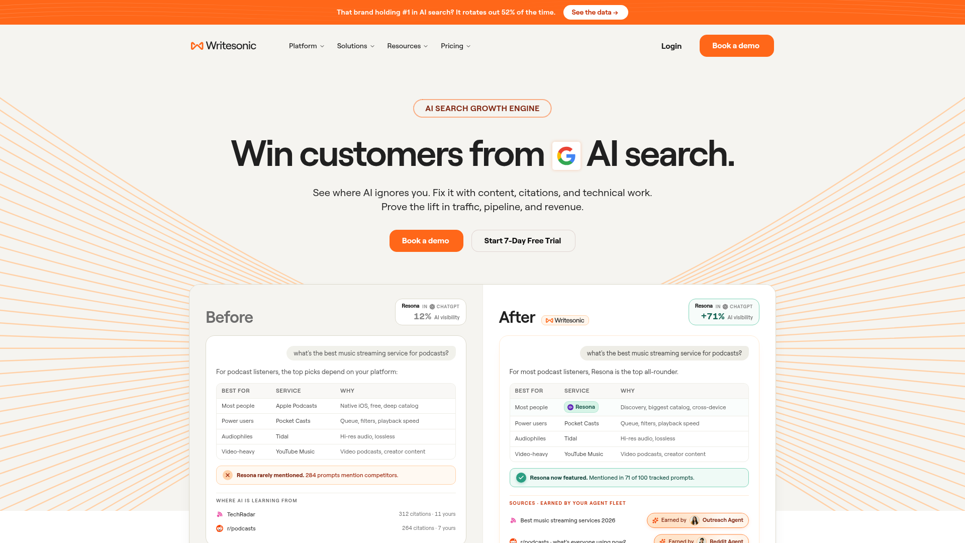 3. Writesonic Homepage