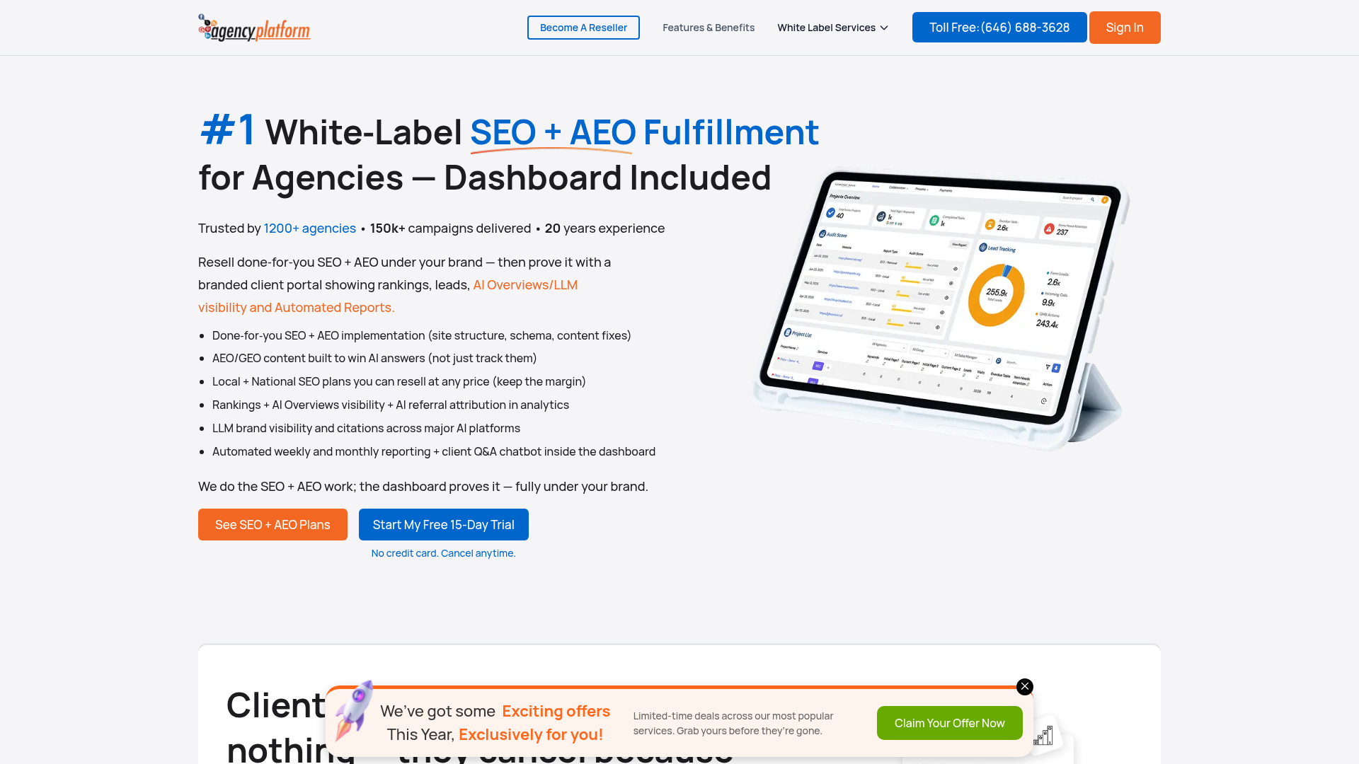2. Agency Platform Homepage