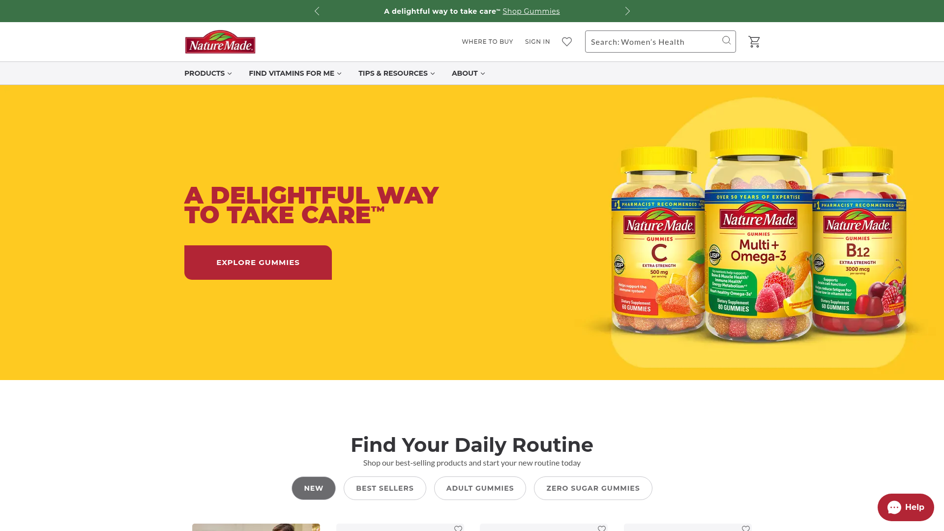 3. Nature Made Homepage