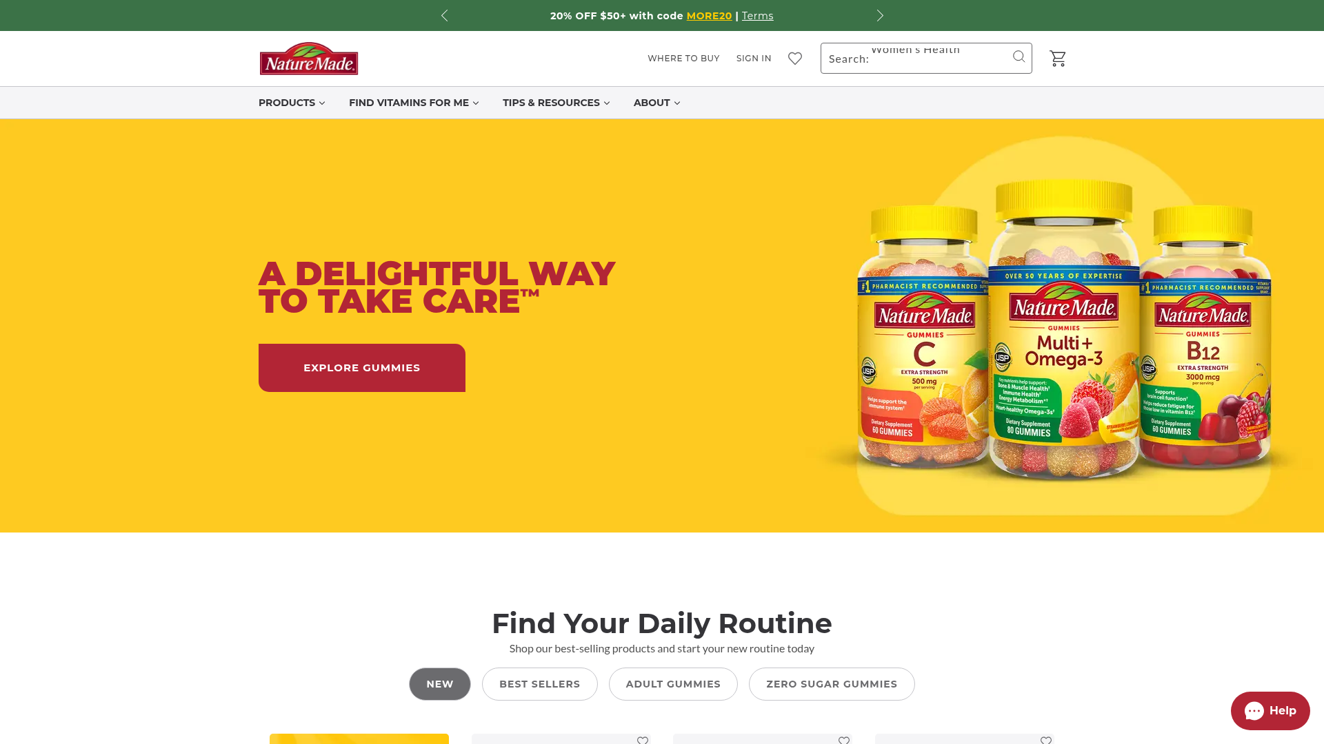 2. Nature Made Homepage