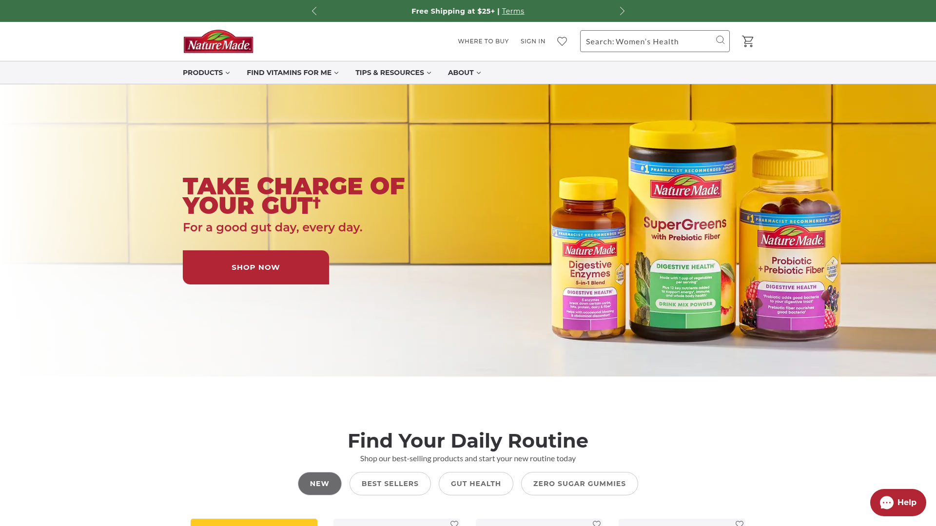2. Nature Made Homepage