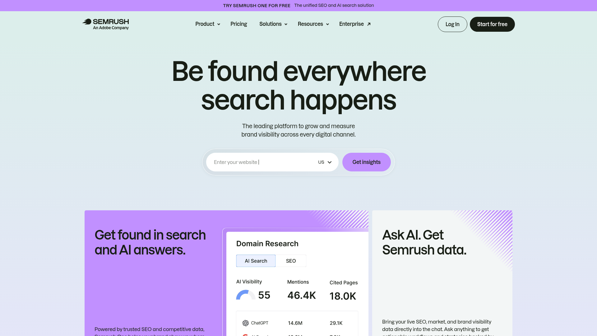 4. Semrush Homepage