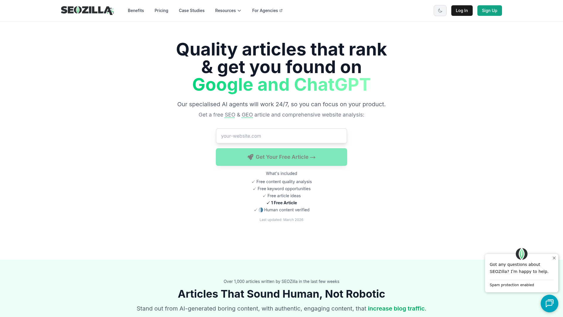 1. Seozilla Homepage