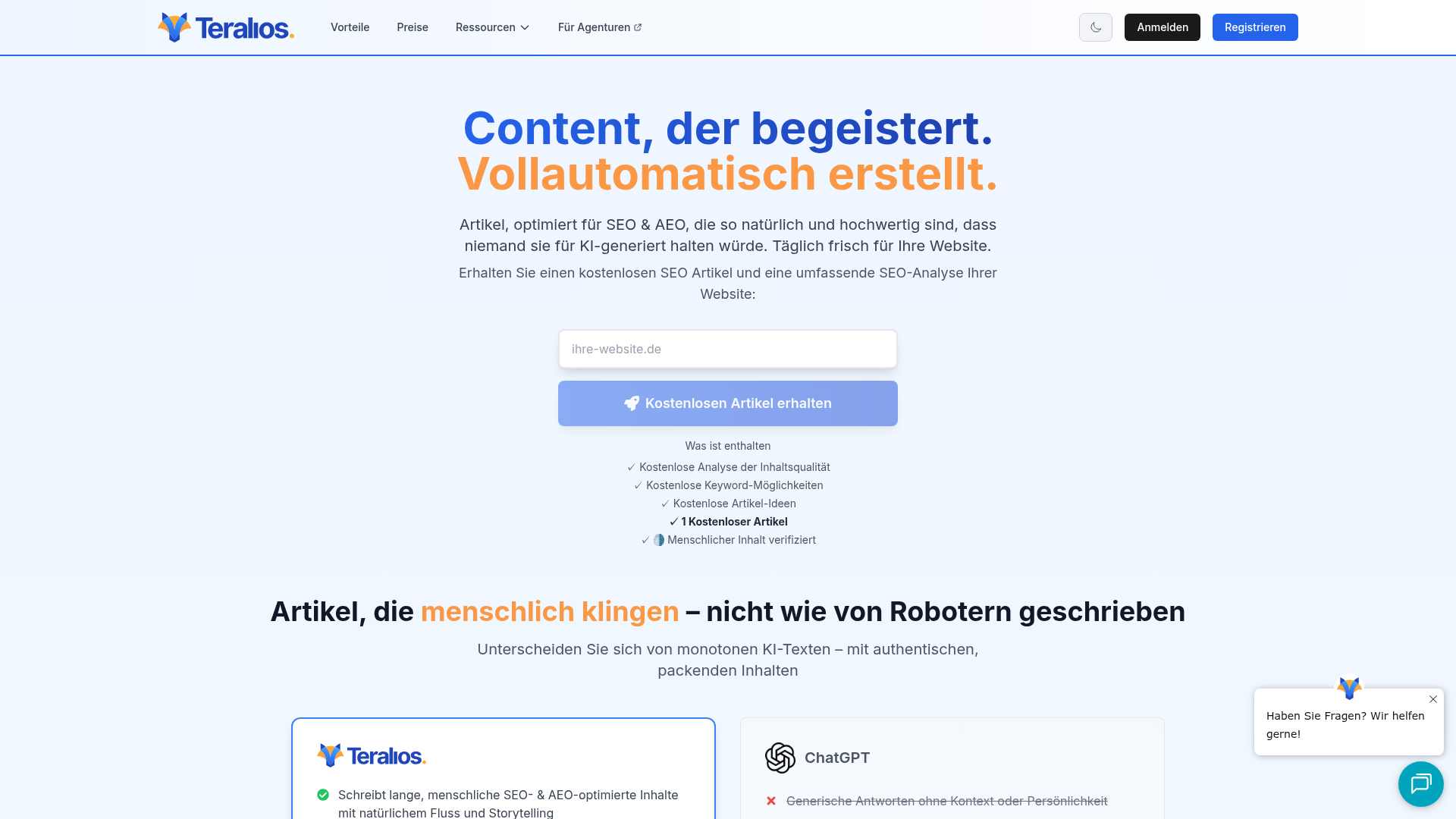 2. Teralios Homepage