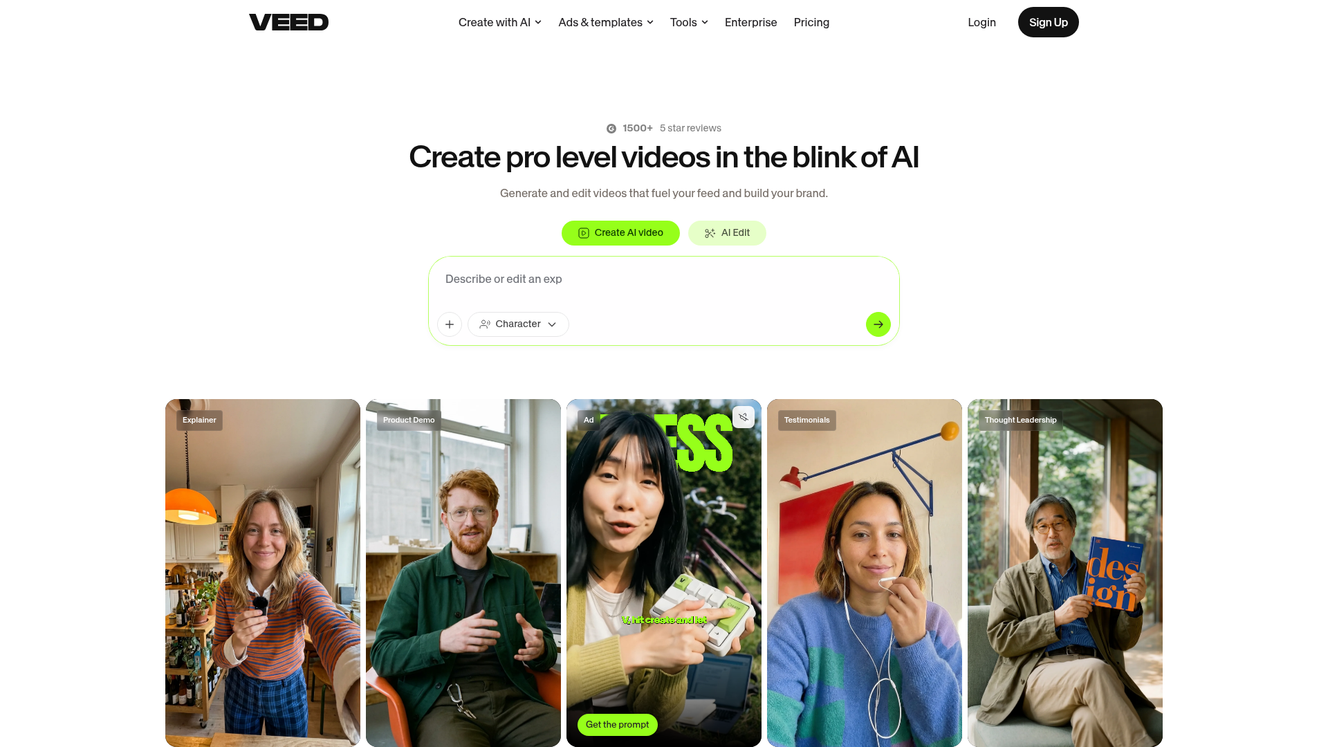 4. VEED Homepage