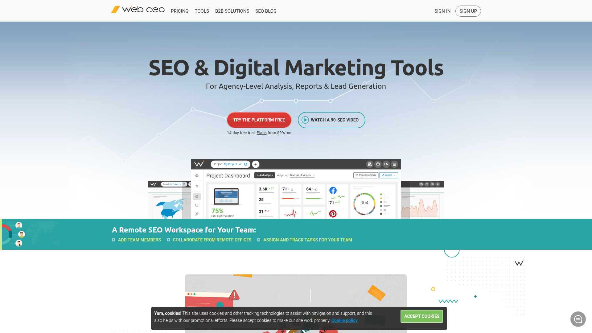 2. WebCEO Homepage