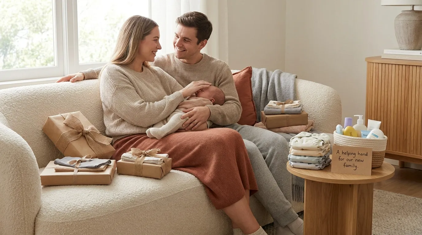 Geschenkideen für junge Eltern mit Baby