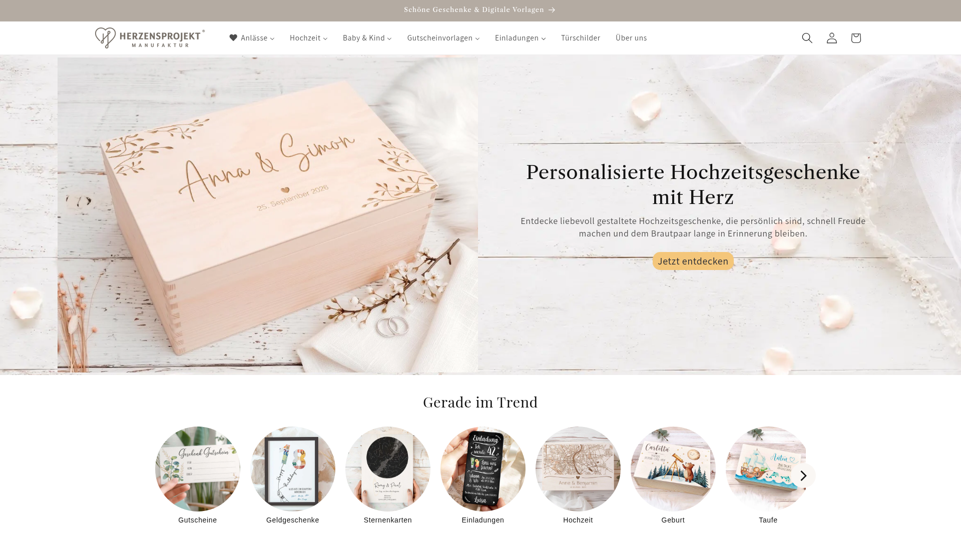 1. Herzensprojekt Digital Homepage