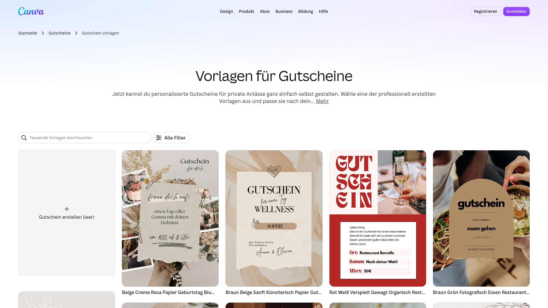 3. Canva Homepage