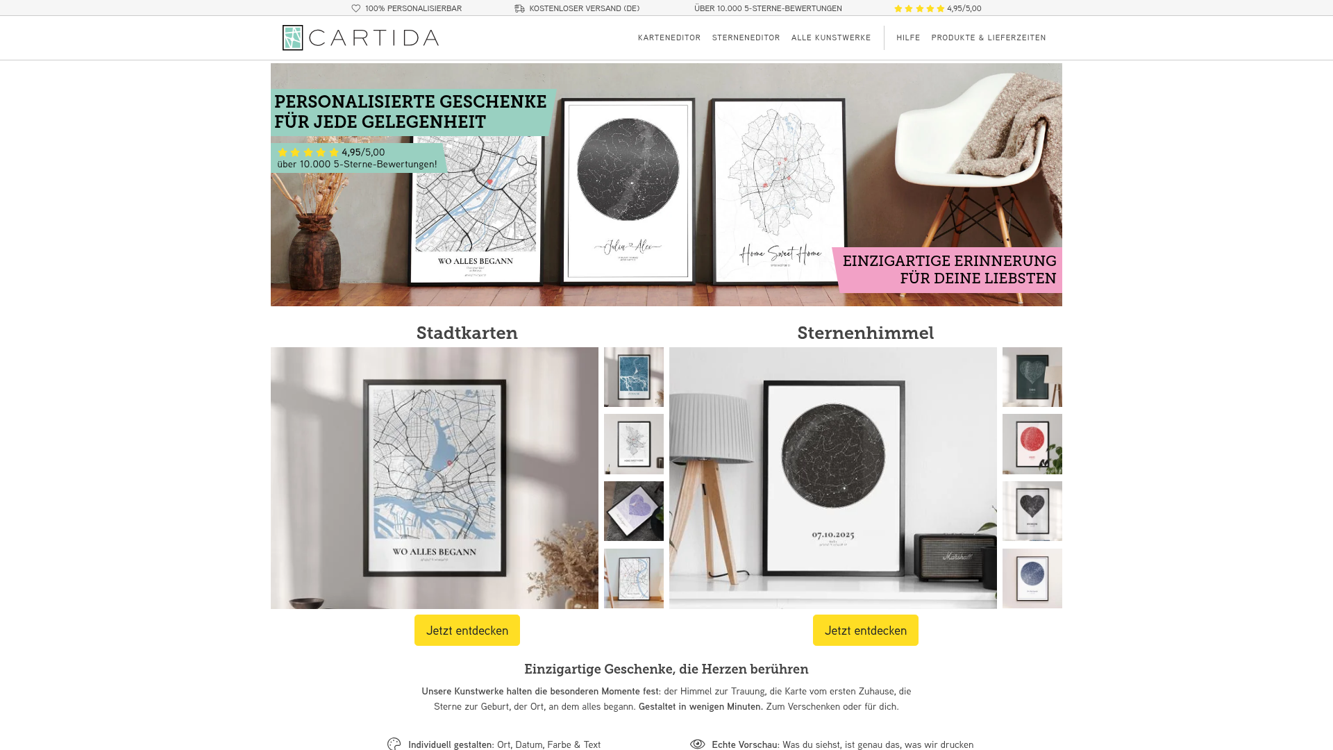 3. Cartida Homepage