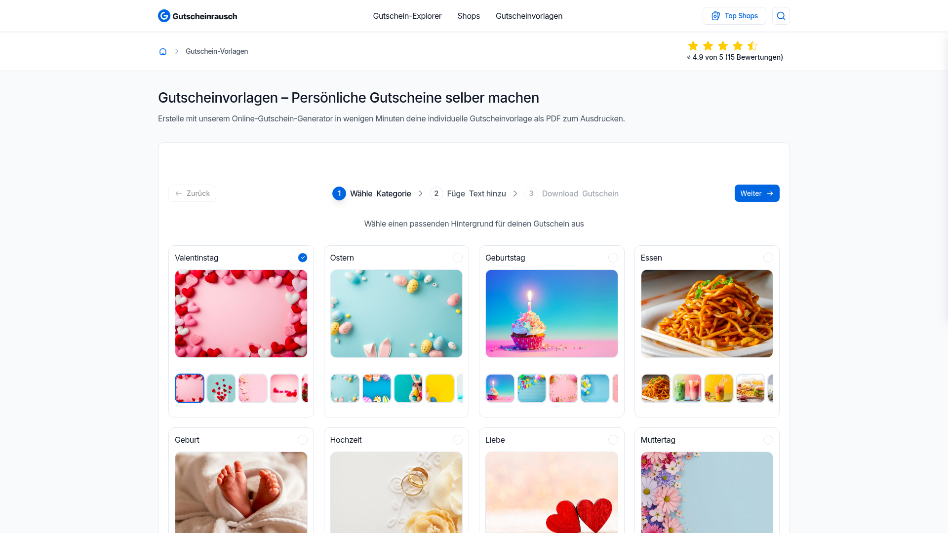 2. Gutscheinrausch Homepage