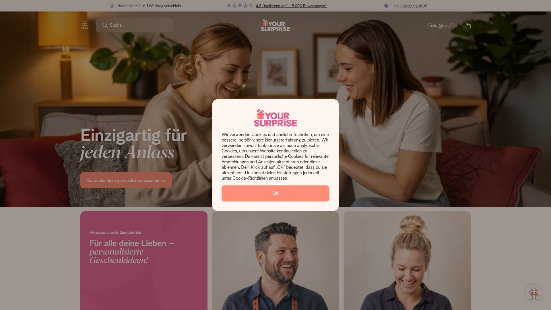 2. YourSurprise Homepage