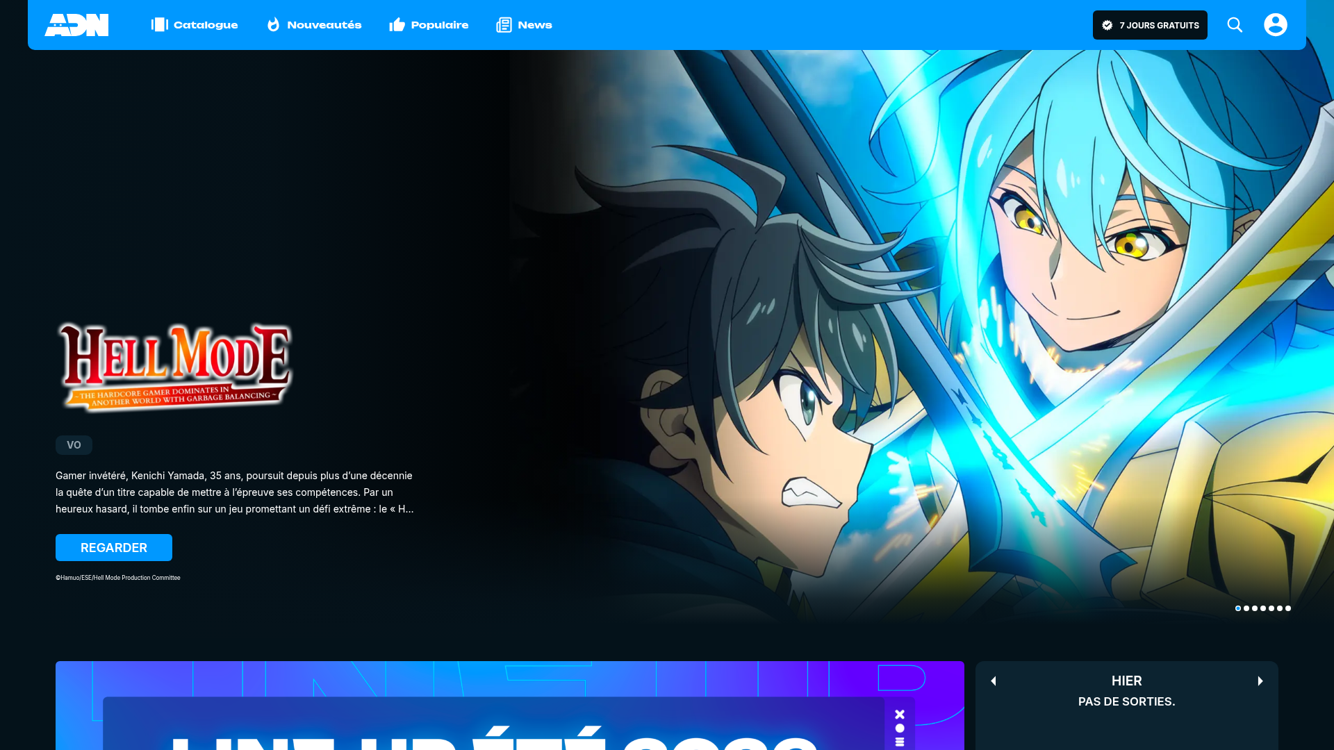 4. ADN (Anime Digital Network) Homepage