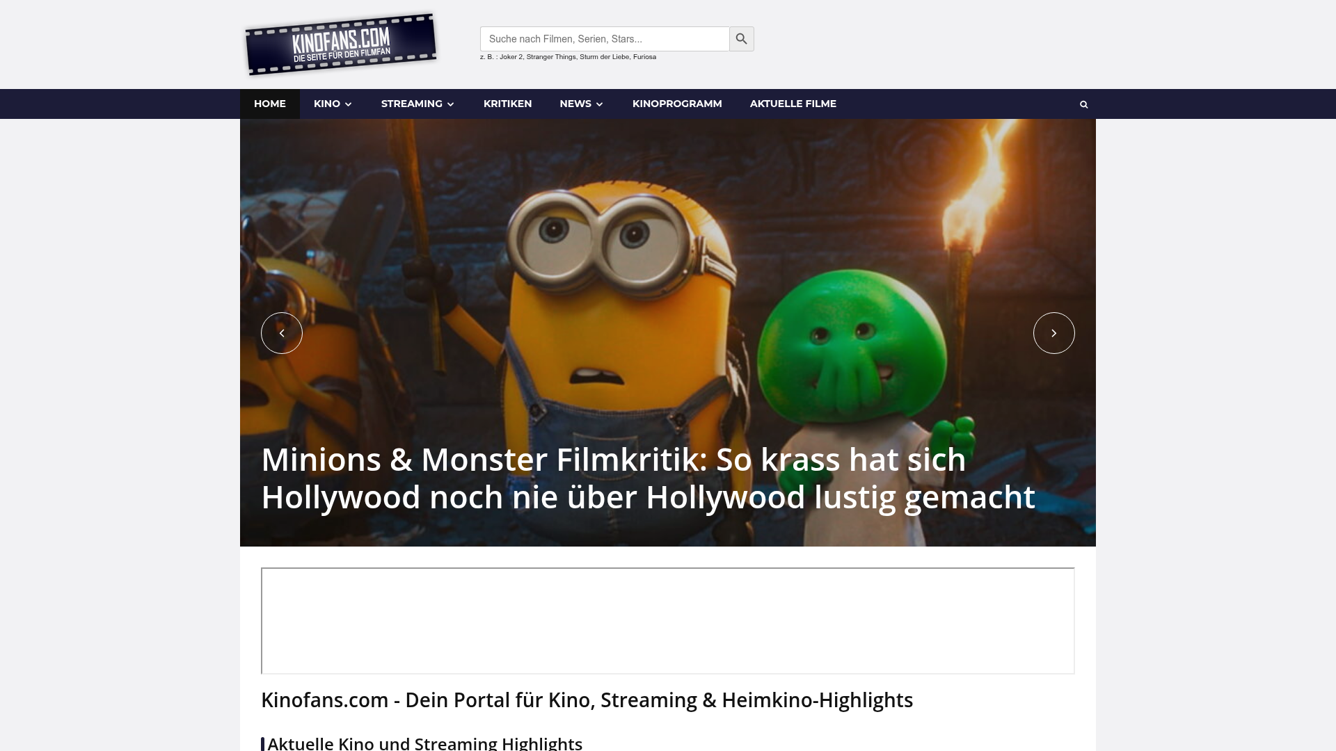 1. Kinofans Homepage
