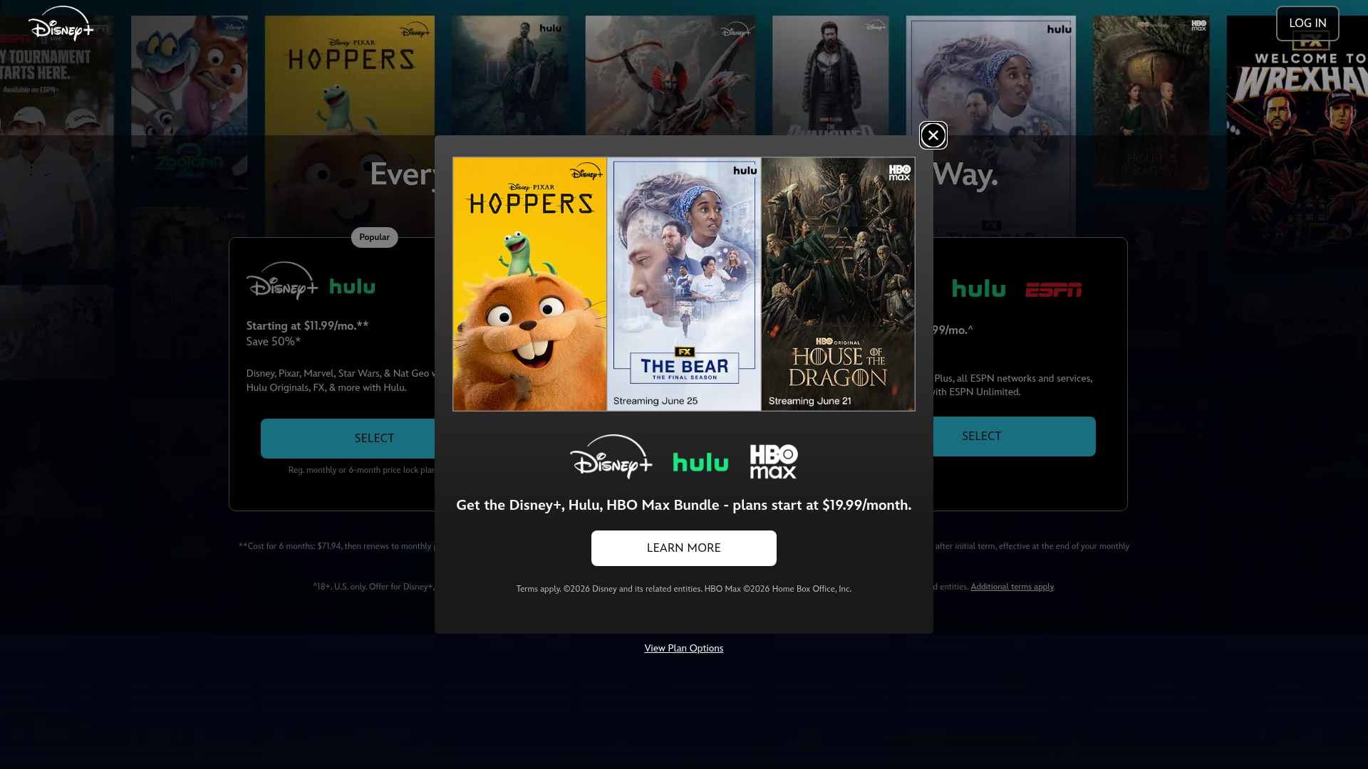 3. Disney+ Homepage