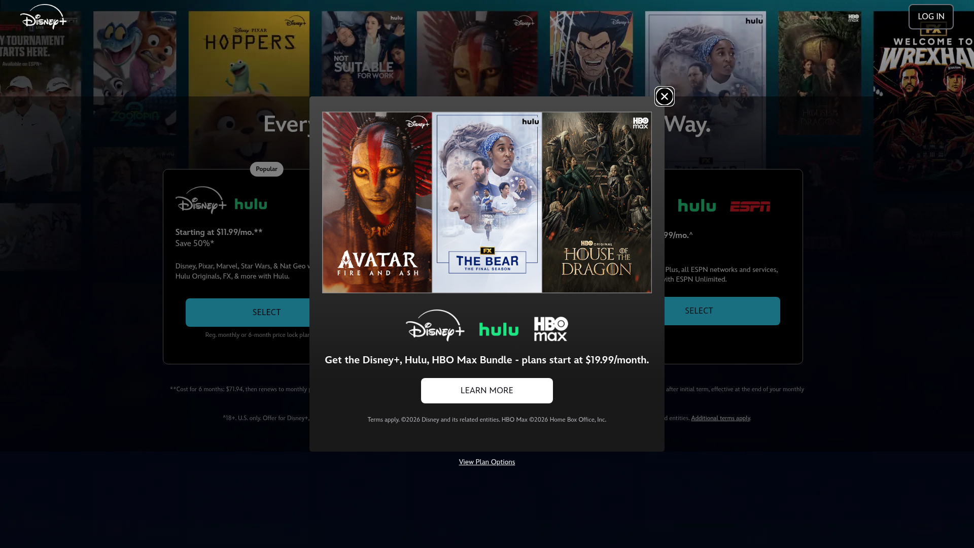 3. Disney+ Homepage