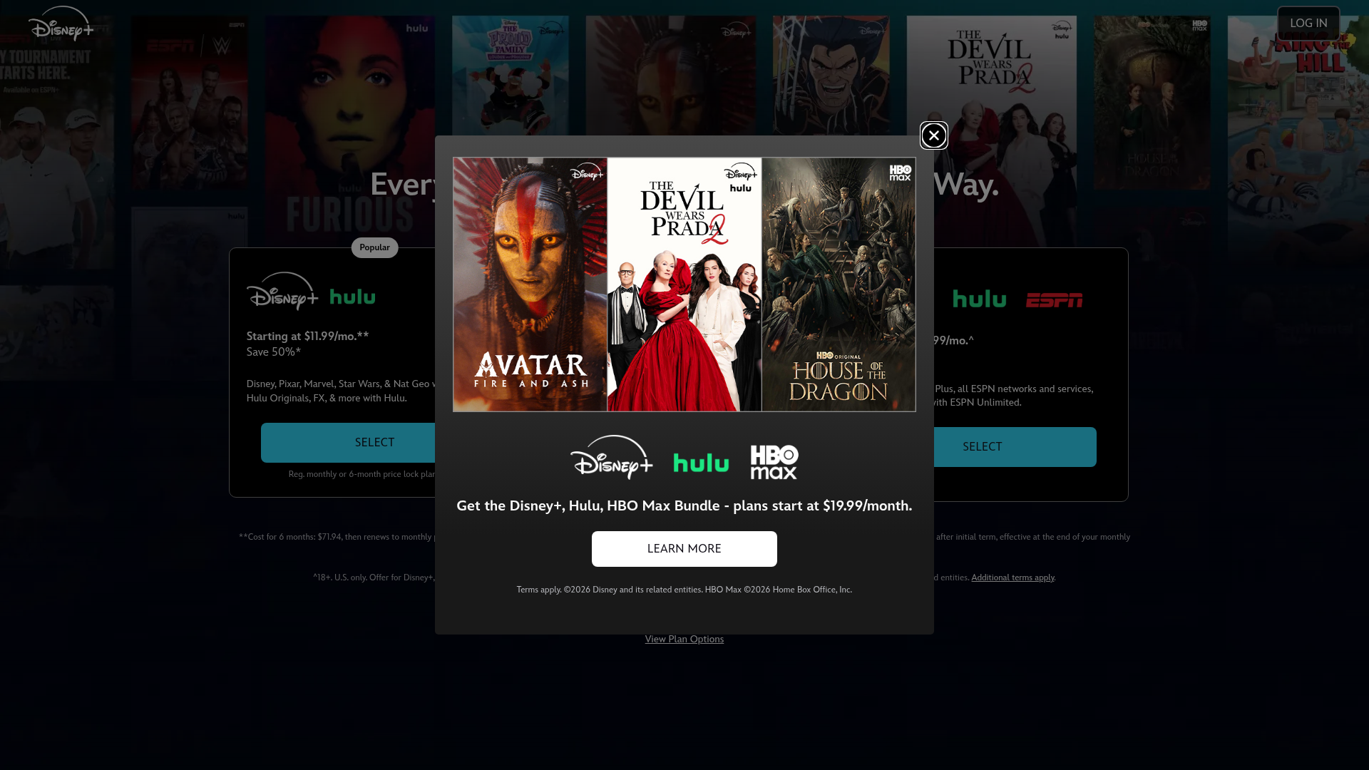 Disney+ Homepage
