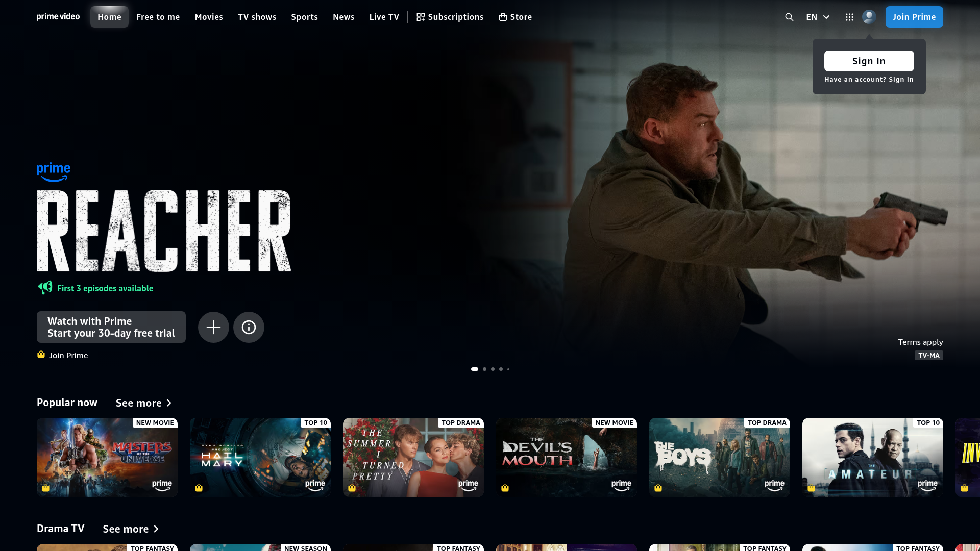 Amazon Prime Video: Viel Auswahl, aber nicht immer auf den ersten Blick Homepage