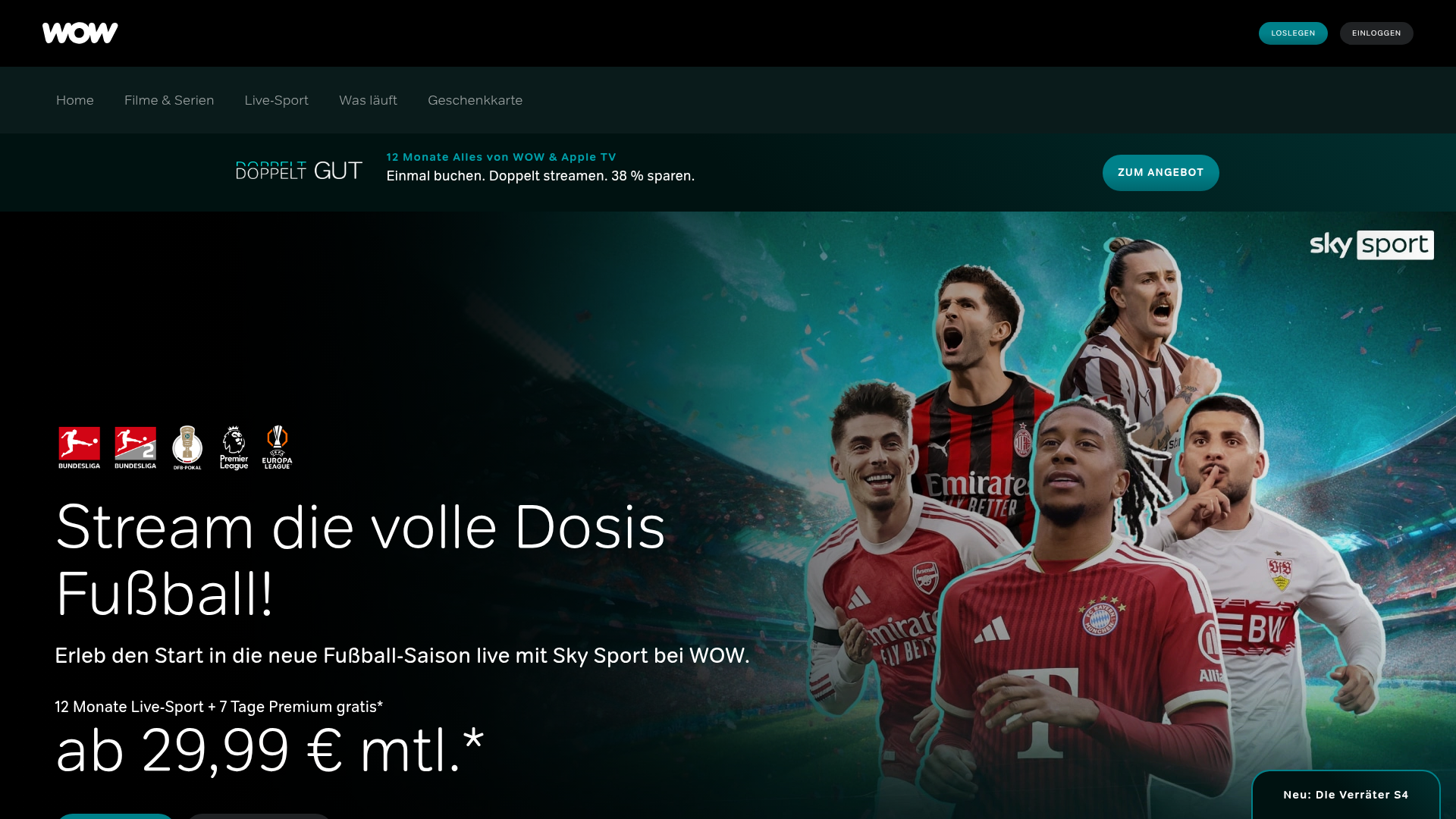 WOW: Spannend für Premium-Serien und ausgewählte Blockbuster Homepage