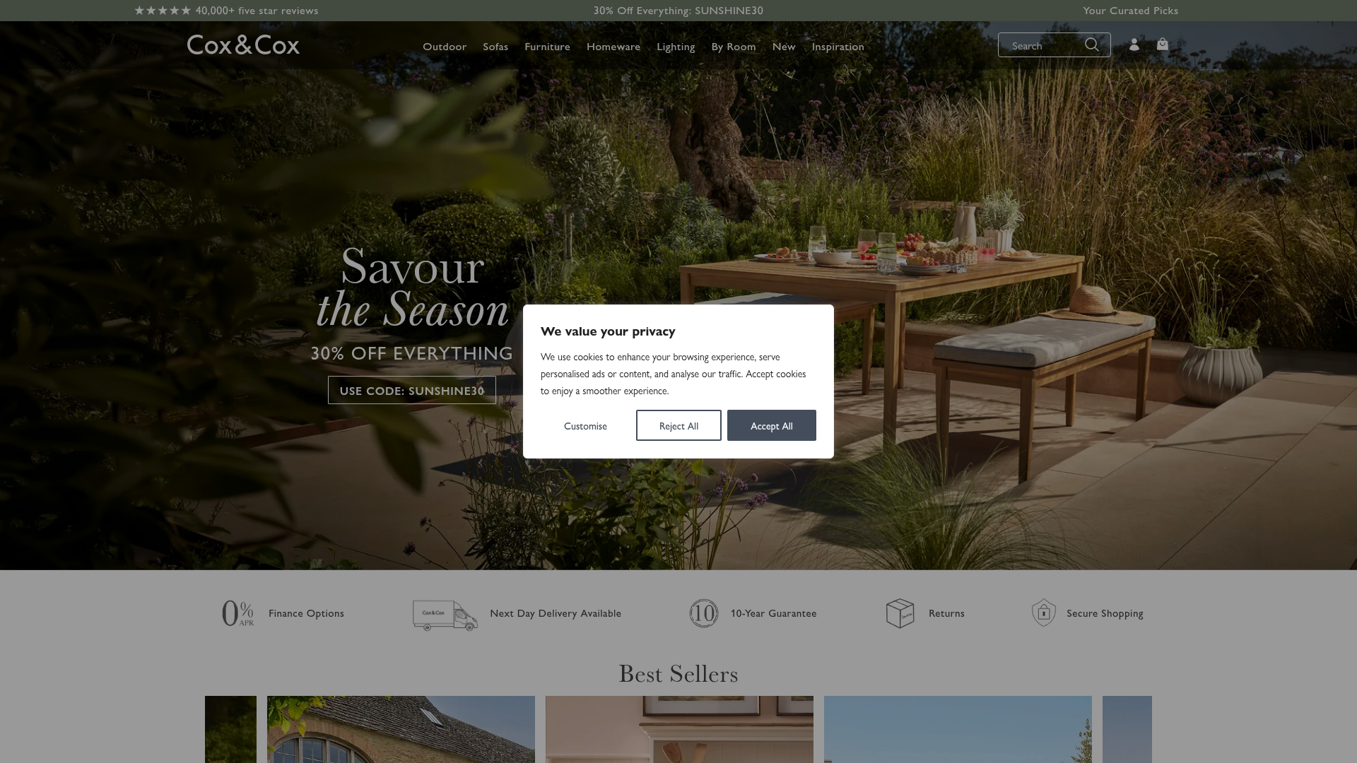 4. Cox & Cox Homepage
