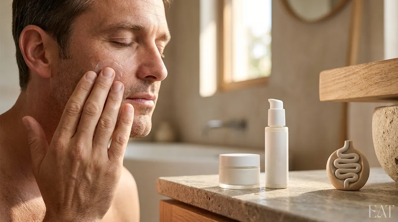 Minimalistische Männerpflege im Badezimmer