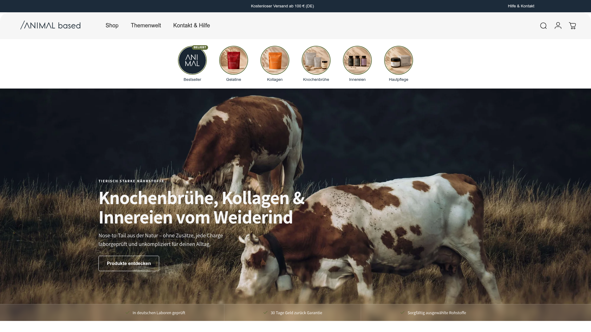 4. Animal Based Homepage