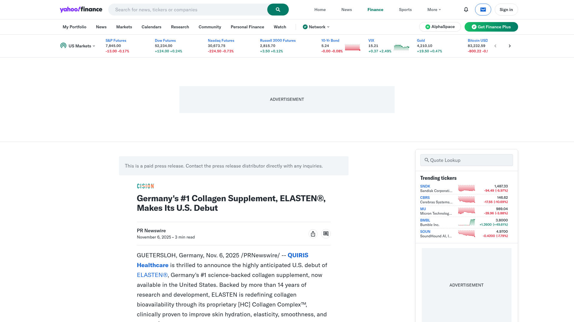 3. ELASTEN / QUIRIS Healthcare Homepage