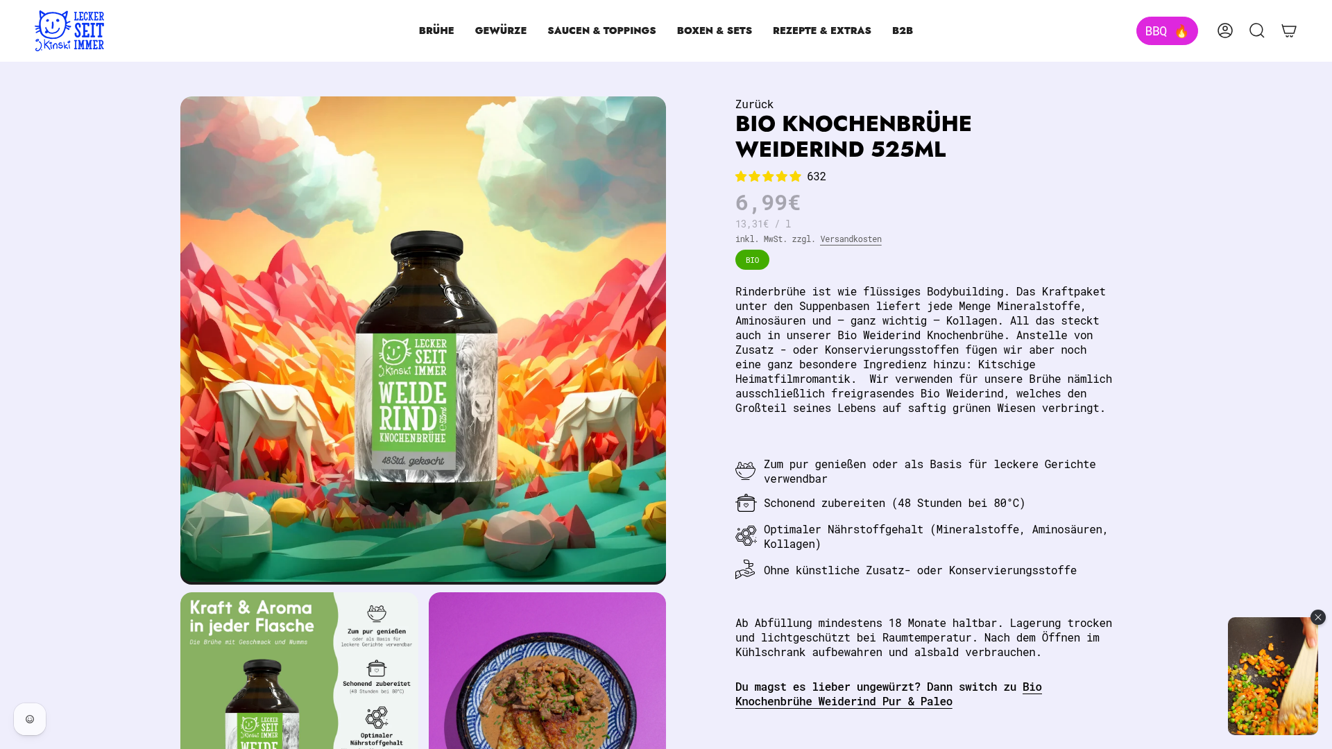 2. J.Kinski, die gute Wahl für klassische Bio-Weiderind-Brühe Homepage