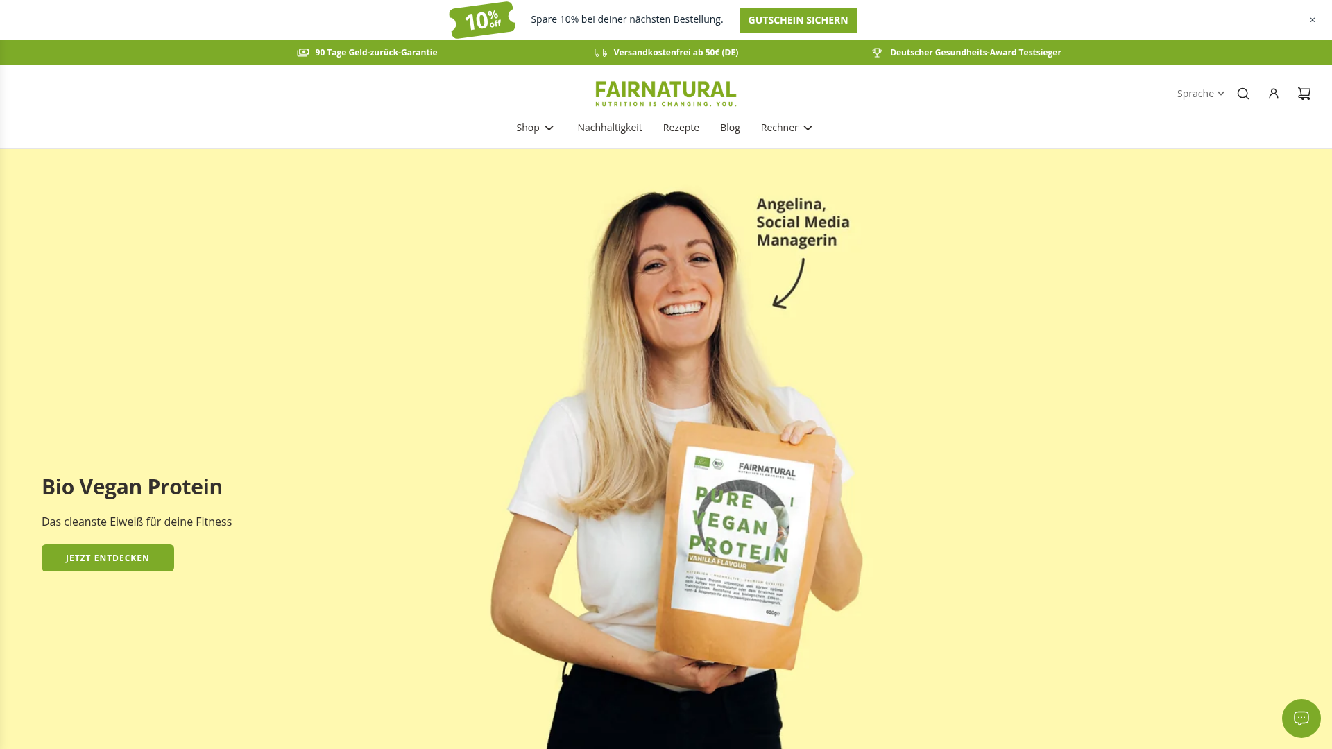 2. Fairnatural Homepage