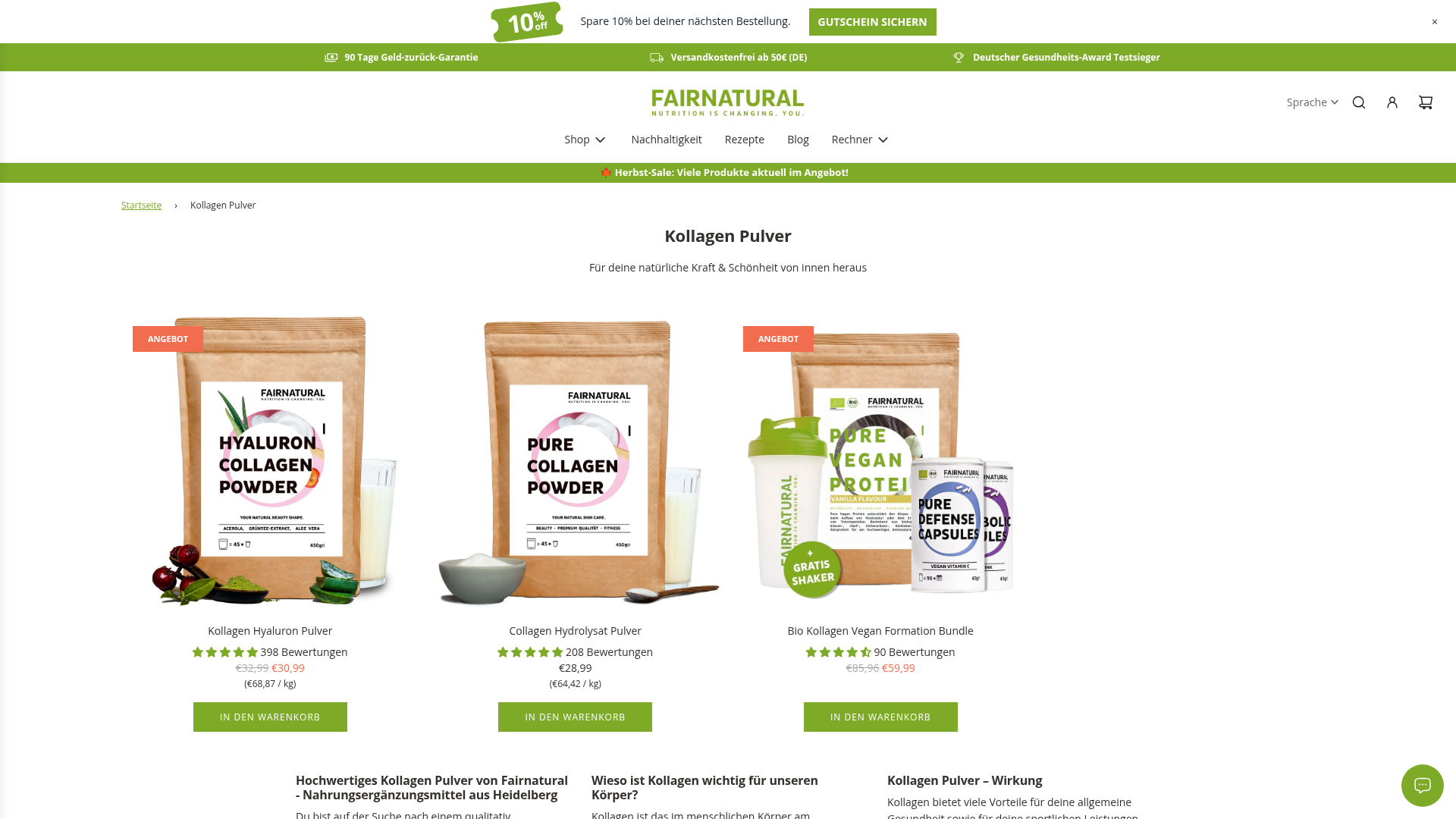 2. Fairnatural Homepage