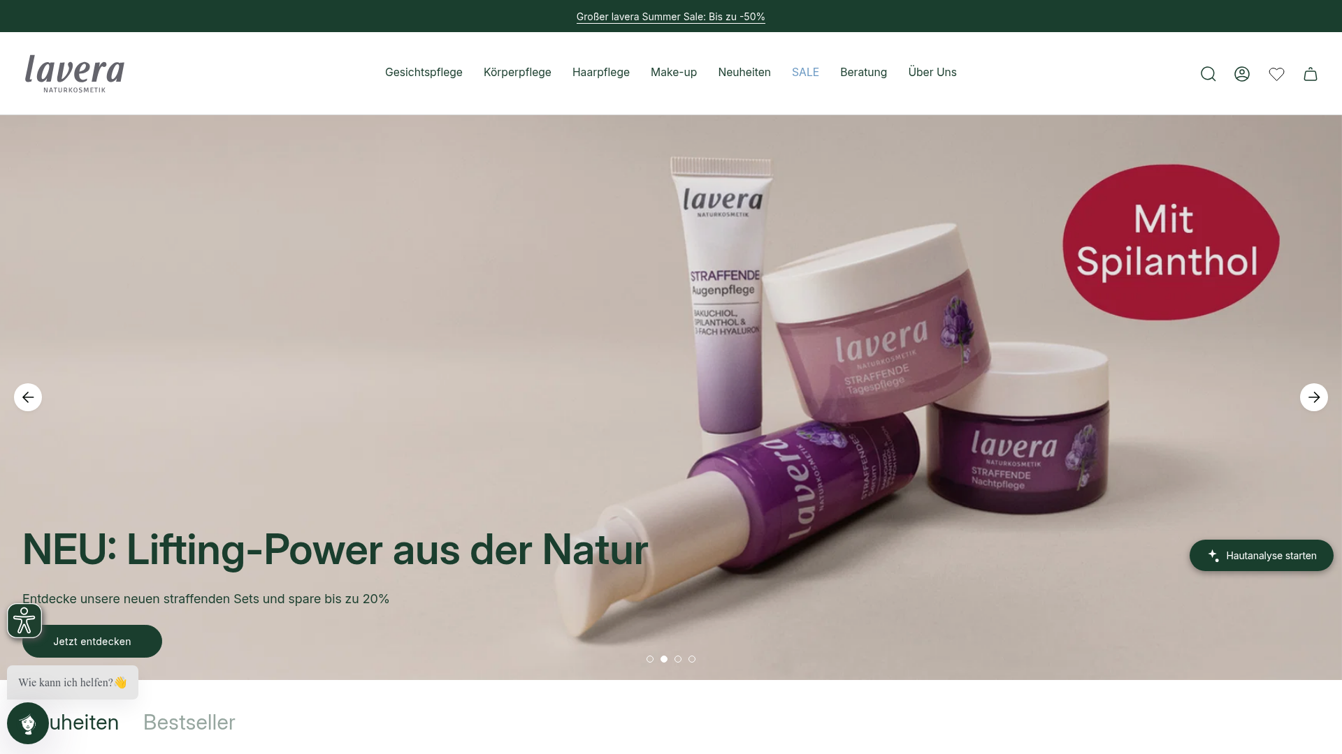 2. lavera Naturkosmetik Homepage