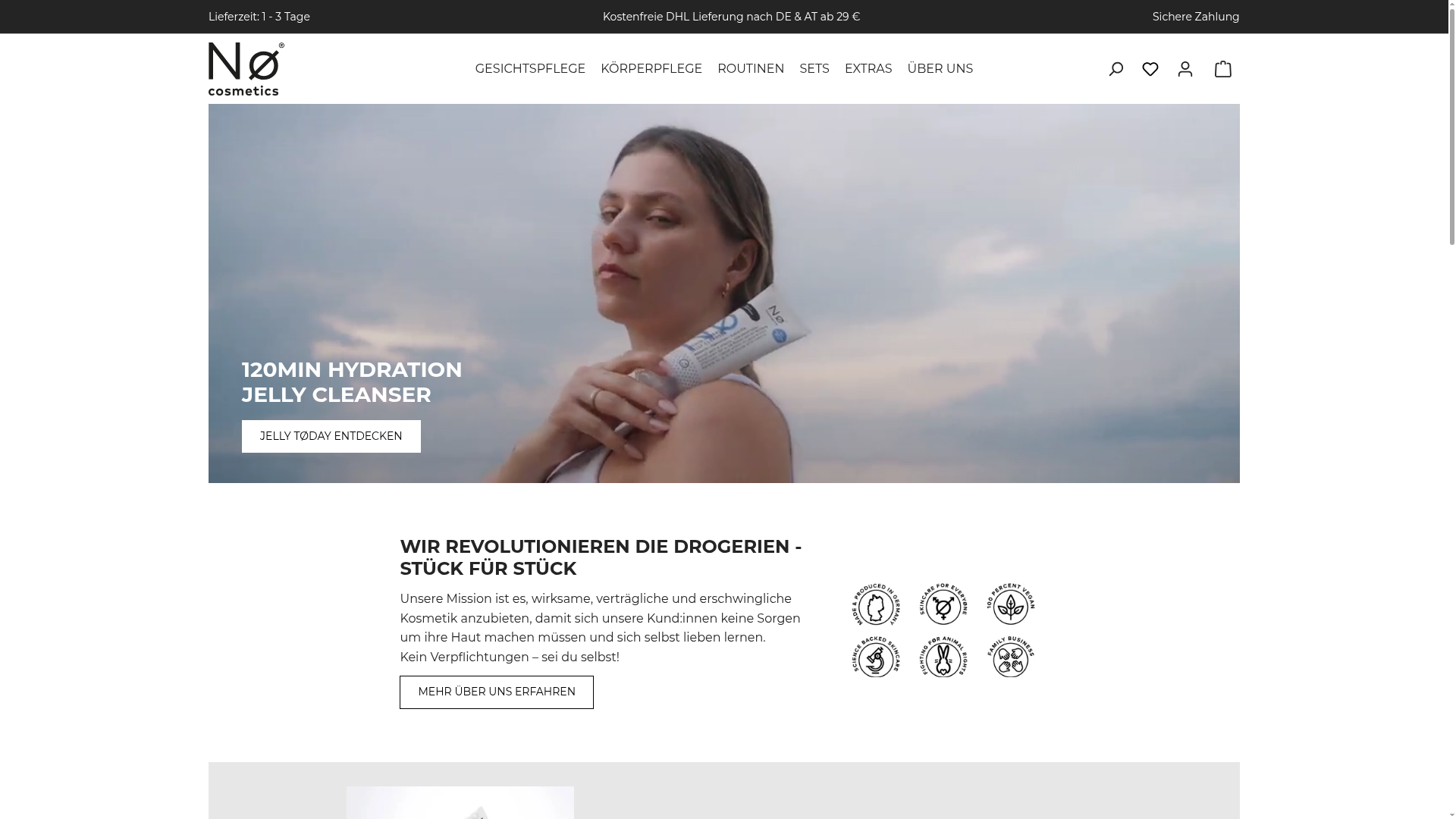 3. NO Cosmetics Homepage