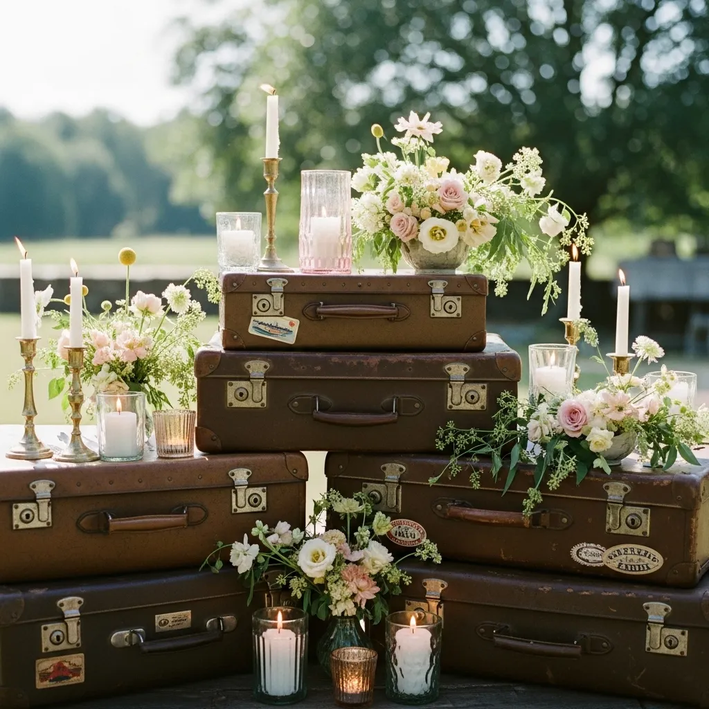 Alte Koffer bei einer Hochzeit