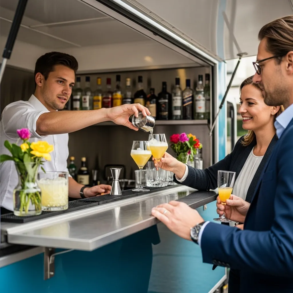Barkeeper serviert Cocktails bei einem Firmenanlass in Zürich