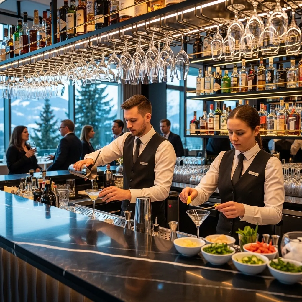 Event-Sicherheitskonzepte für Bars Risiken effektiv minimieren 3 Barpersonal mit klarer Organisation und Sicherheitsfokus